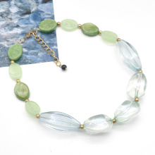 2021 New design fall winter collection clear aqua color acrylic resin chain necklace